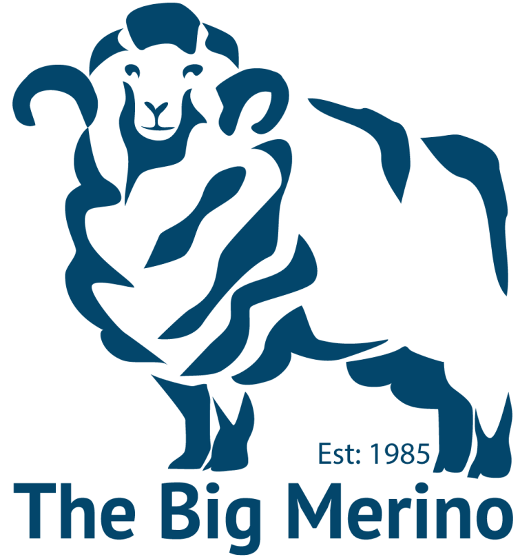 Stylized sheep logo with text