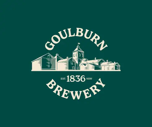 Goulburn Brewery logo on green background